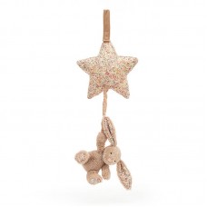 Jellycat 花布米色邦尼兔音乐拉铃（28厘米x19厘米）